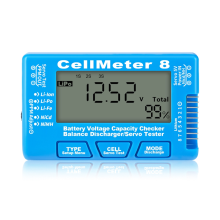 RC Cellmeter 8 Digital Battery Capacity Checker Controller Tester Voltage for Li-Ion NiMH Nicd Cell Meter Blue
