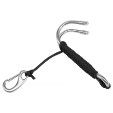 Scuba Diving Double Dual Stainless Steel Reef Drift Hook with Line and Clips for Current Dive Underwater,Black