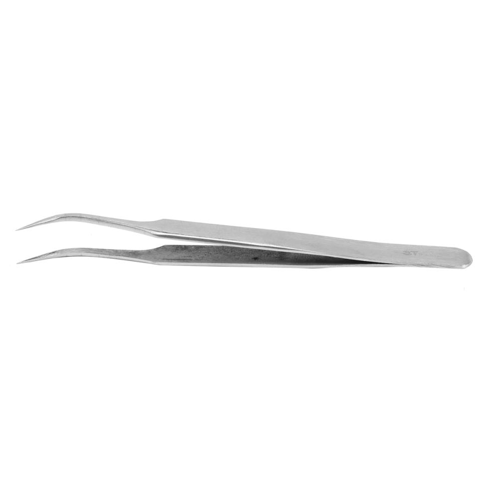 Tauoh Silver Anti-Static Curved Tip Tweezers Forceps Pliers Repair Hand Tool Set