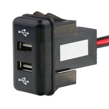 Car Dual USB Charger Power Socket with LED Light for FH12