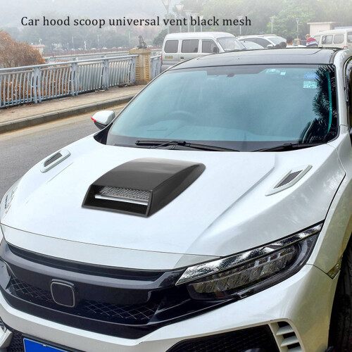 Universal-Lufthutze für die Motorhaube, Schwarz mit Netz 2