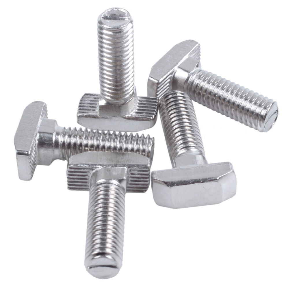 M8 Thread T-Slot Drop-In Stud Sliding Screw Bolt Silver Tone 5pcs-image-OPC-PJZ9TXH-NEW