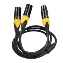 Kabel rozdzielający XLR, kabel audio Y, 3-pinowe złącze żeńskie i dwa złącza męskie, zbalansowany adapter mikrofonowy