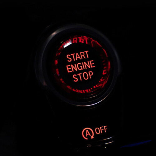 Car Interior Switch Cover Crystal One-Key Engine Start Stop Button Sticker Trim for - 3/5 Series E70 E90 E60 Black 2