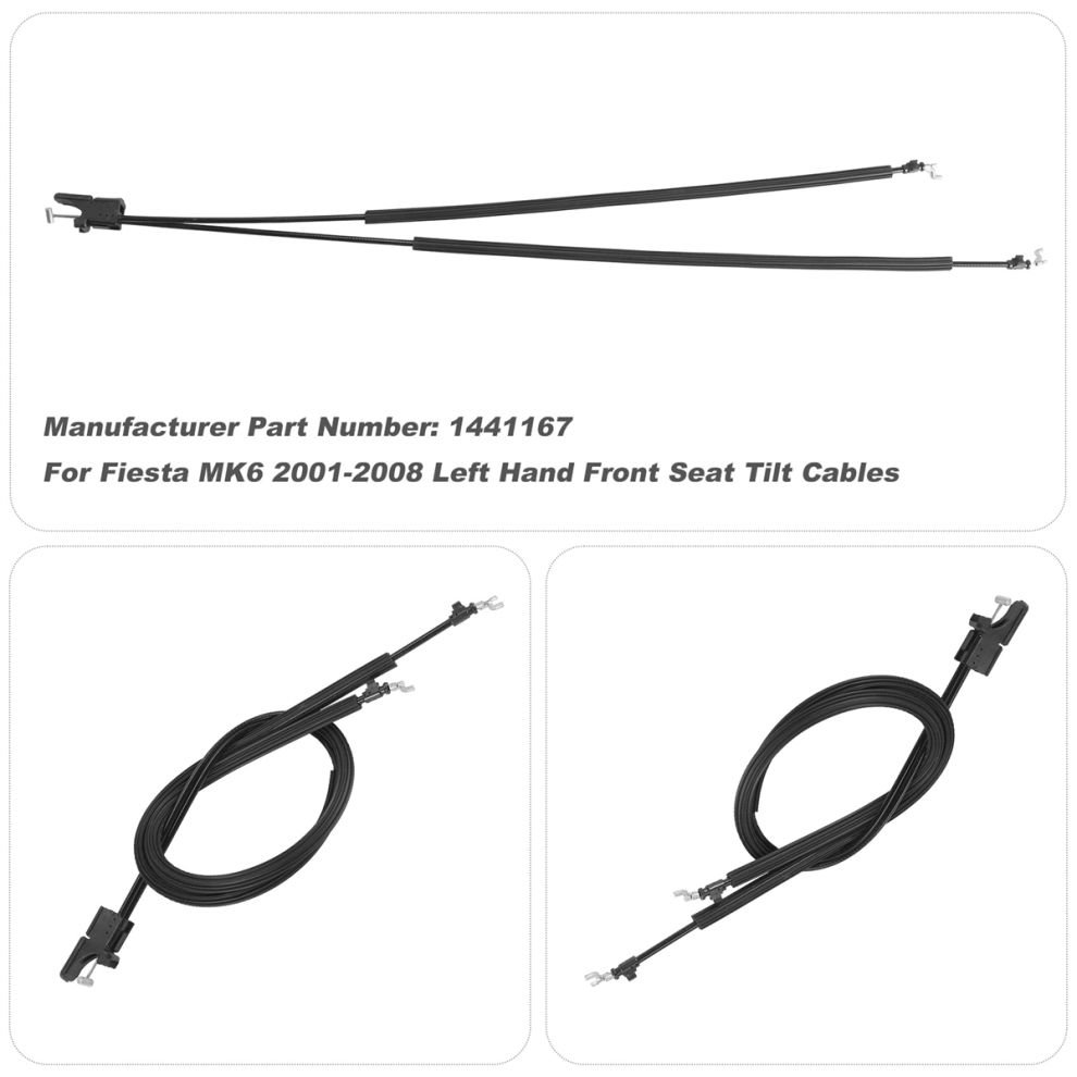 Left Hand Front Seat Tilt Cables For Fiesta Mk6 2001-2008 1441167 4852514381610