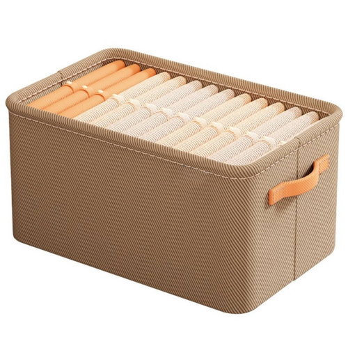Multi-Functional Closet Organizer,Steel Ring Storage Box, Fabric Folding Bedroom Wardrobe Clothes Box A