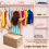 Multi-Functional Closet Organizer,Steel Ring Storage Box, Fabric Folding Bedroom Wardrobe Clothes Box A 5