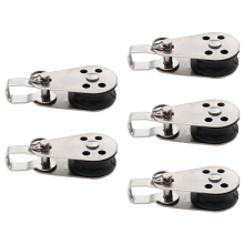 5 Pieces of Stainless Steel Pulley Nylon Sailing Yacht Ship Rope Rocking