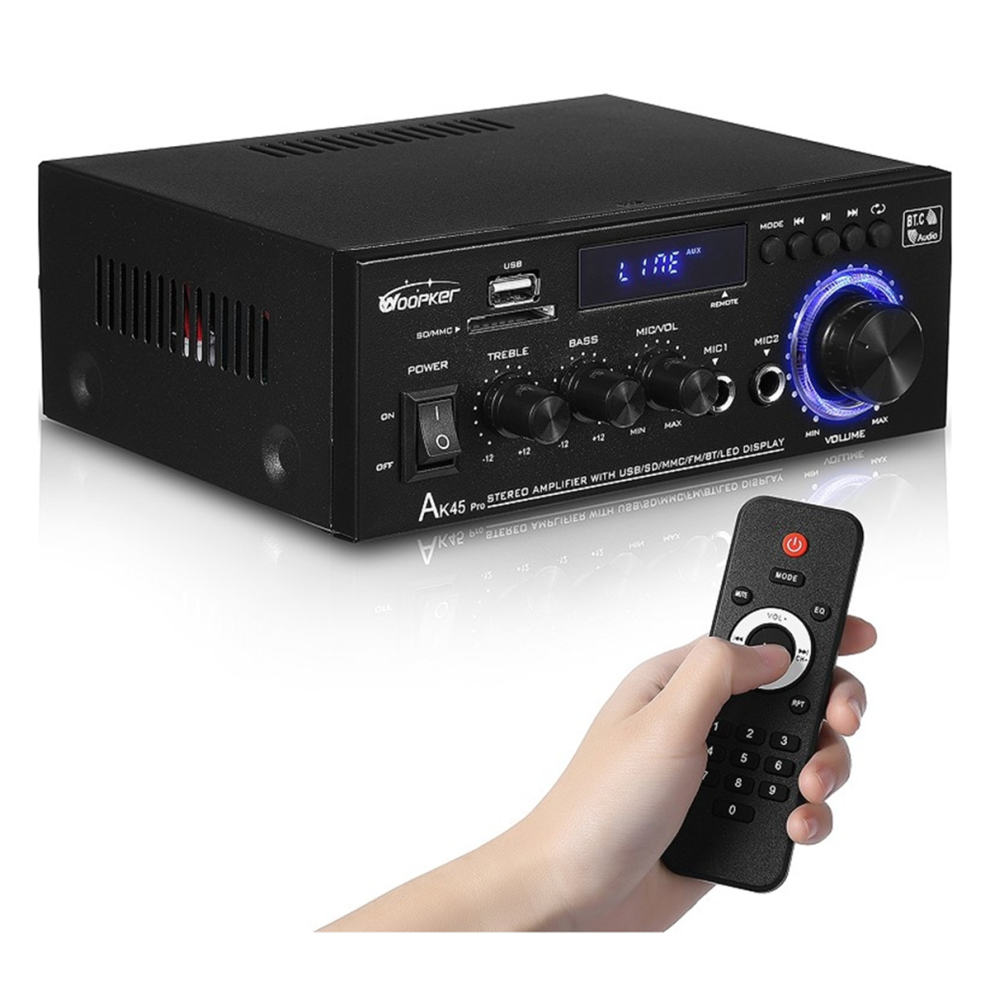 Audio Amplifier Ak45 Pro Bluetooth Bass Speaker Support 820W Max Output 90-240V Input 50W+50W Upgrade Remote Eu Plug 4852514389739