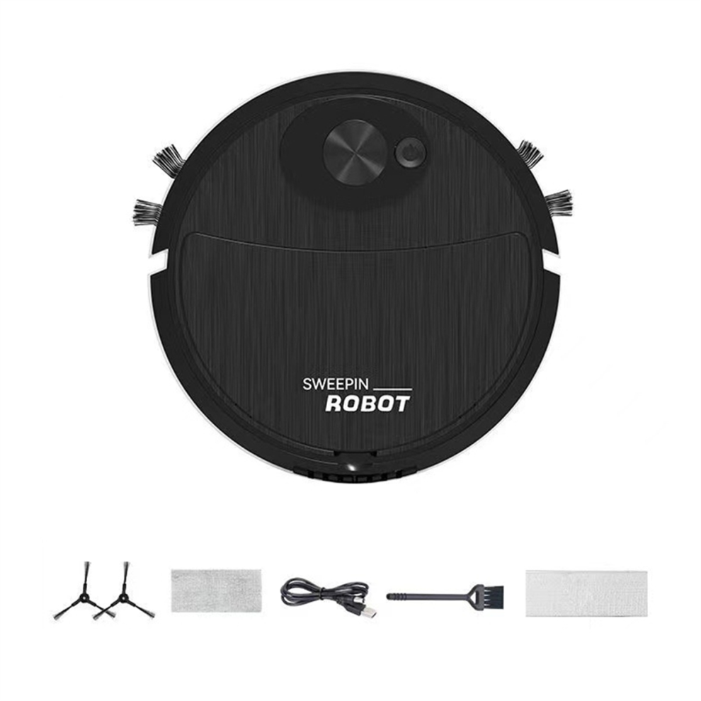 Mini Cleaning Sweeping Robot Automatic Vacuum Ultra Thin Silent Hard Floor Machine, Black 4852514389647