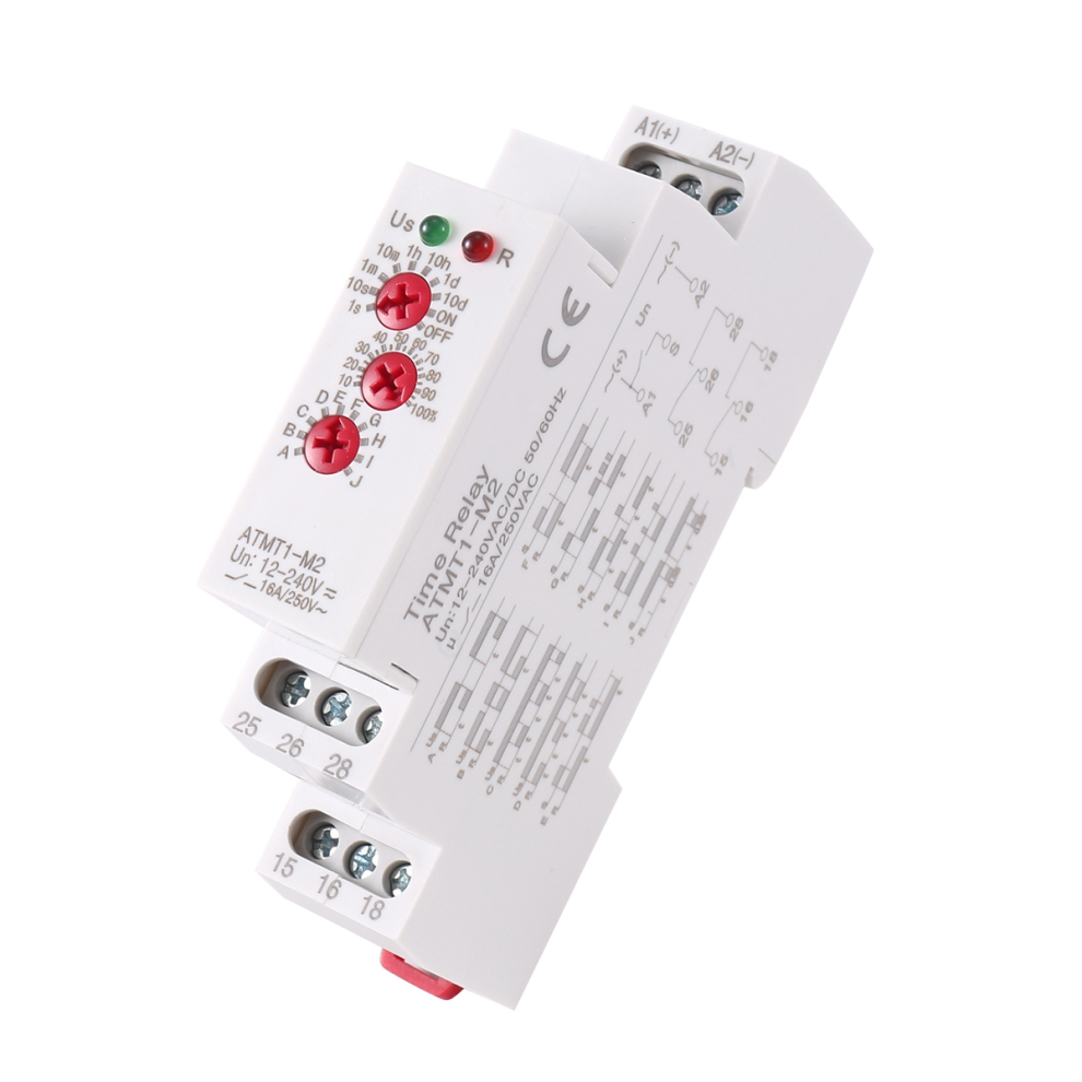 Photos - Other for Computer 12-240VAC/DC Din Rail Type Time Delay Relay 16A/250VAC Multifunction Timer with 10 Function Choices, ATMT1-M2