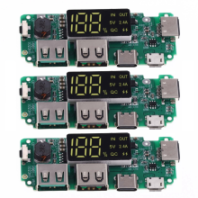 3Pcs Lithium Battery Charger Board LED Dual USB 5V 2.4A Type-C Mobile Power Bank 18650 Charging Module Circuit
