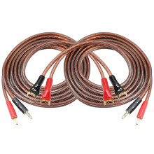 Cable de altavoz OFC HiFi con conector banana a conector de horquilla en Y, puente de cable de horquilla de 4 mm