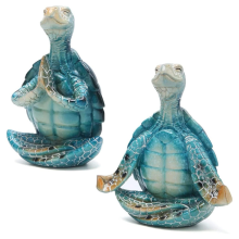 Figurki do jogi w kształcie żółwia morskiego, 2 szt. dekoracji do medytacji, figurka do medytacji ogrodowej