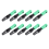 10Pcs Sc/ Fiber Optic Connector Embedded Single Mode Component Quick Connector-Black + Green 5