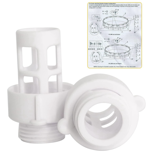 For 10184 Hose Drain Plug Connector Replacement Round Swimming Pool /Garden Plug-2 Pack 2