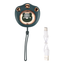Calentador de manos portátil de 2400 mAh, batería externa recargable por USB, ideal para senderismo al aire libre en invierno, color verde.
