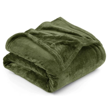 (Double, Forest Green) ThicK Warm Super Soft Large Blanket Faux Fur Fleece Bed ALL Size UK