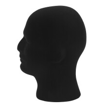 Cabeza de maniquí de espuma para hombre, modelo con pelucas, gafas y gorra, soporte de exhibición negro