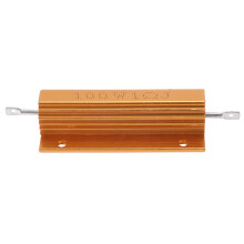 Rezystor mocy w obudowie aluminiowej, złoty, o rezystancji 100 W, 1 Ohm 1R