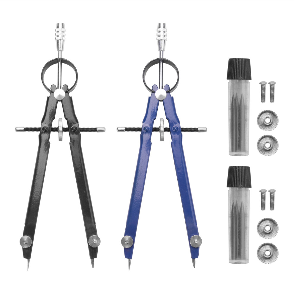 Professional Compass With Lock, For Geometry, 6Inch Spring Bow Compass, Precision Math, Drafting Drawing (2 Pack) 4852514319903