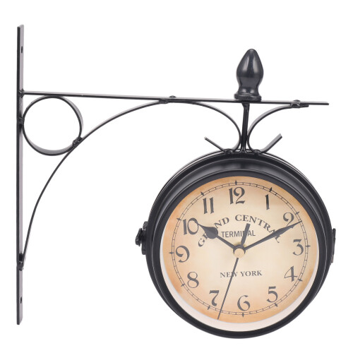 European-Style Double-Sided Wall Clock Classic Clocks Monochrome 2