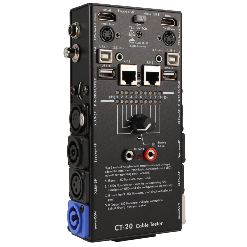 Comprobador de línea multifuncional CT-20 compatible con señal XLR de audio 2