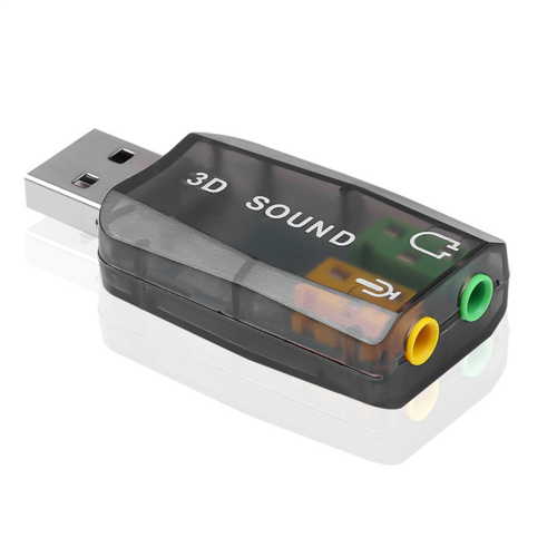 Scheda audio USB esterna, adattatore per microfono e cuffie audio 3D per PC desktop, supporto tridimensionale 1