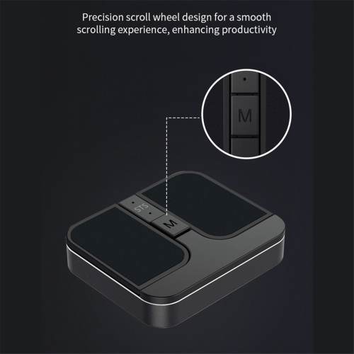 Mini Square Mouse Wireless Computer 3 Mode BT/2.4G/USB Capacitive for PC Laptop Notebook Desktop Black 1