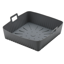 23cm/9In Square Large Silicone Air Fryer Liners Mold for 6-8QT Reusable Airfryer Oven Baking Tray Pot D