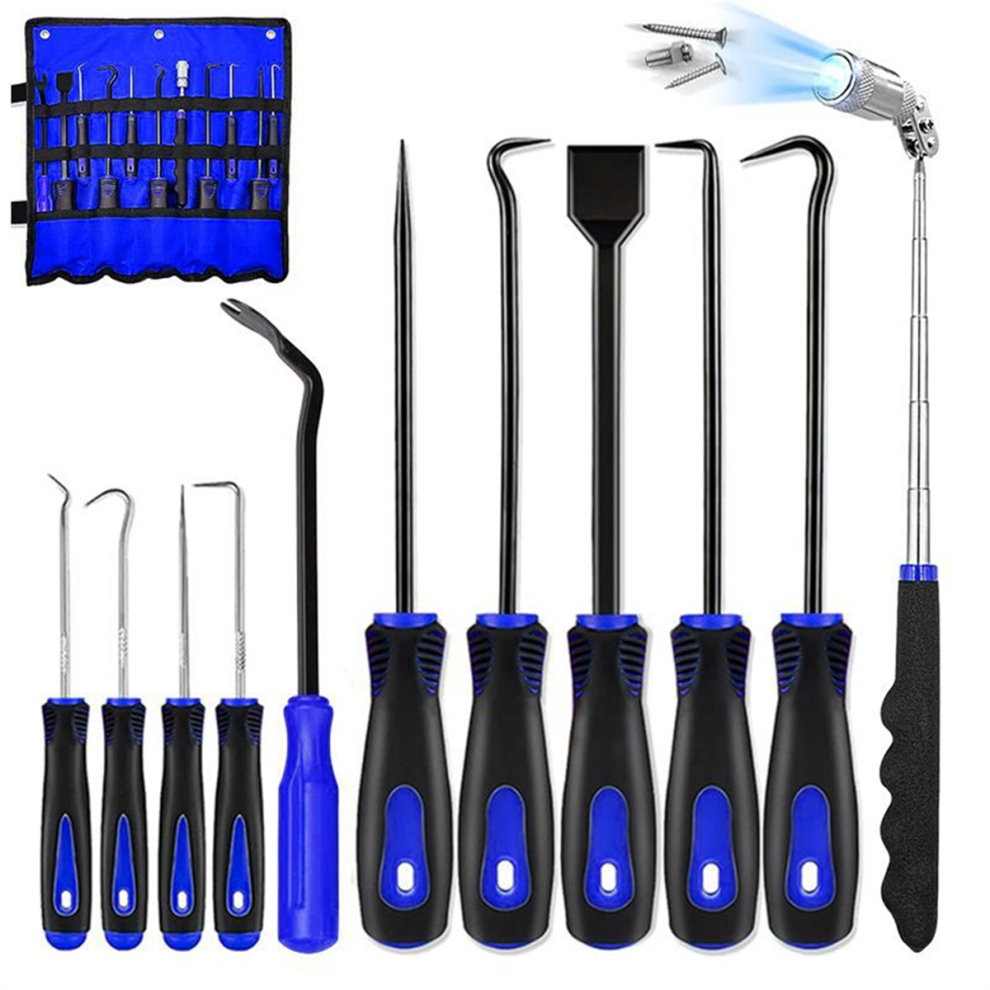 11 Pcs Automotive Hook And Pick Tool Set With Telescoping Magnetic Pickup Gasket Scraper Remover Pry For Auto 4852514331608