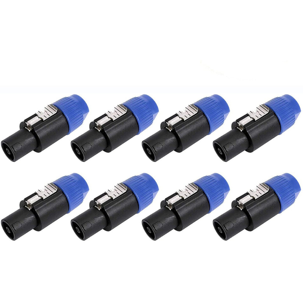 Tauoh 8 Pack Audio Cable Adapter Connectors, 4 Pole Speaker Plug Twist Lock Compatiable With Speakon Nl4fc, Nl4fx, Nlt4x