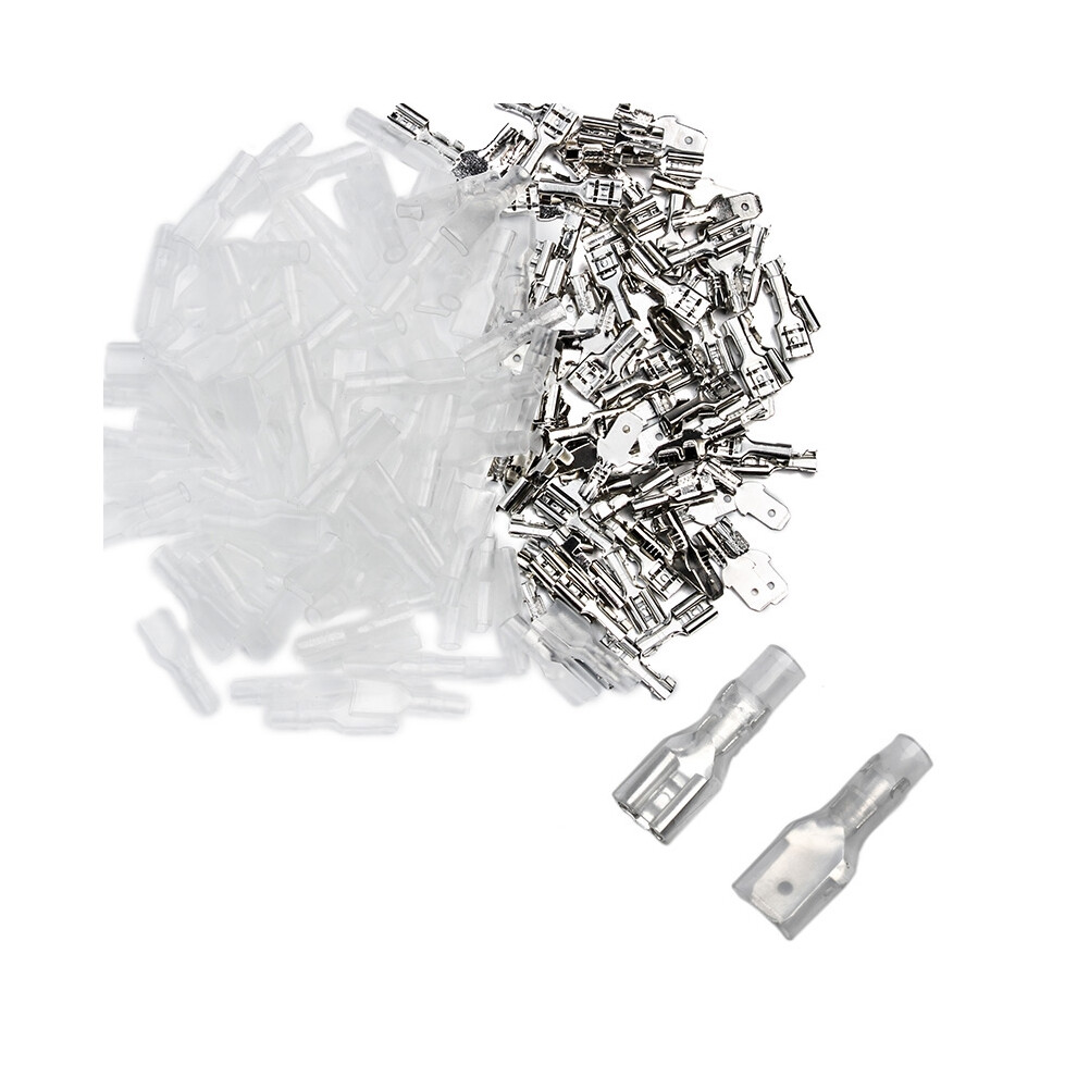 200Pcs Male/Female Spade Crimp Terminals Electrical Insulating Sleeve Wire Wrap Connector, 4.8Mm 4852514342253