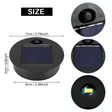 4 sztuki wymiennych górnych części lamp solarnych do lamp wiszących na zewnątrz, okrągłe, wodoodporne