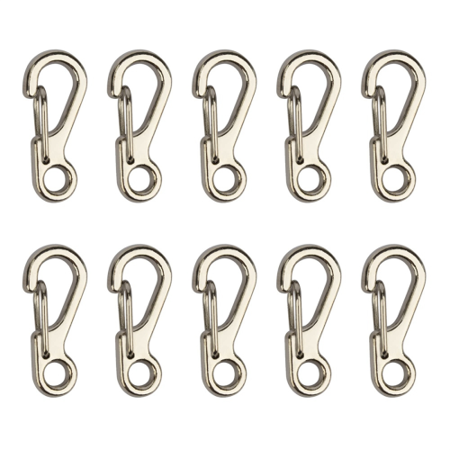 Mini Alloy Carabiner Clip Tiny Spring Snap Hook Carabiners for Backpack Keychains Accessories(Silver) 1