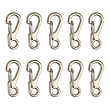 Mini karabijnhaak met veer en clip voor rugzakken, sleutelhangers en accessoires (zilver)