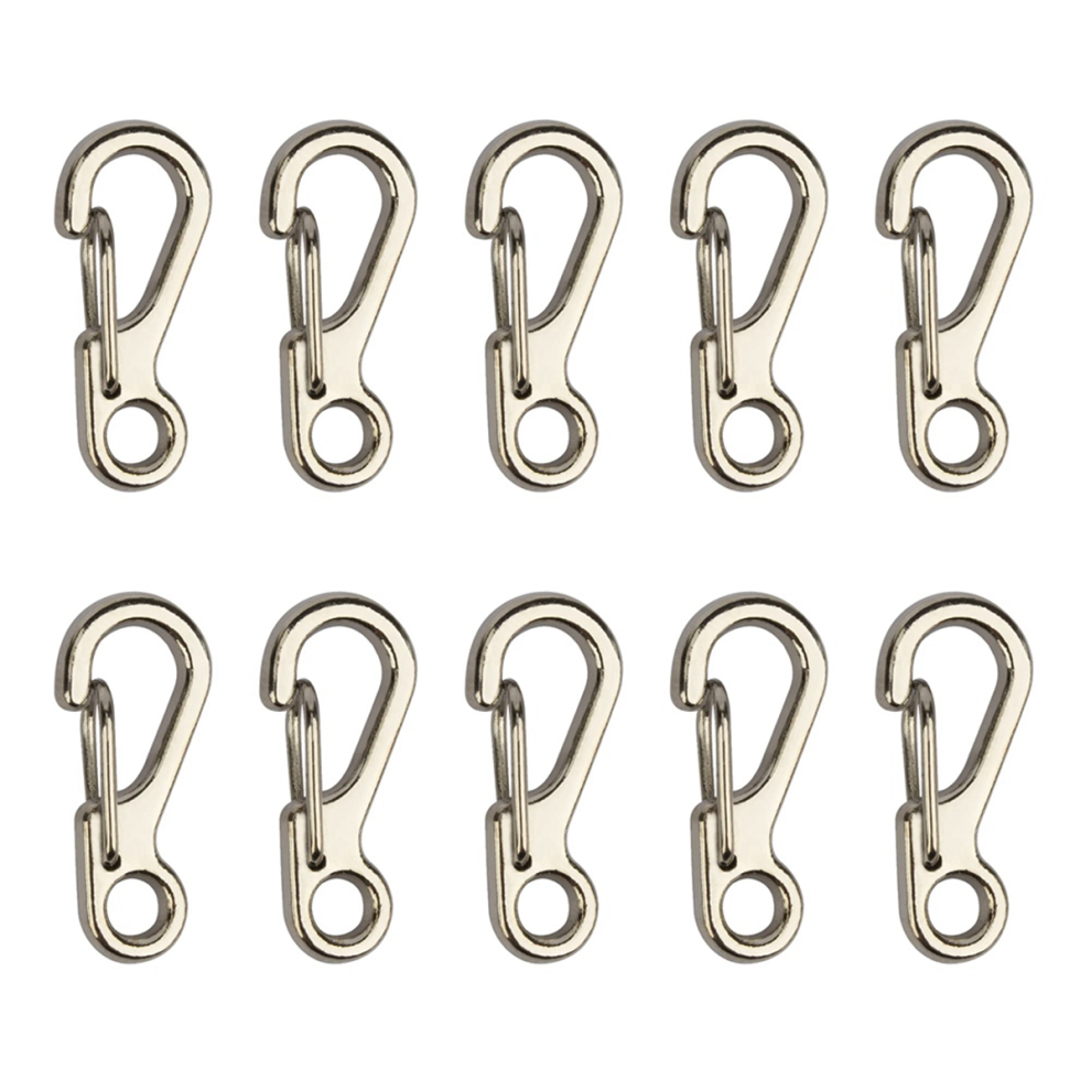 Mini Alloy Carabiner Clip Tiny Spring Snap Hook Carabiners For Backpack Keychains Accessories(Silver) Silver 4852514348361