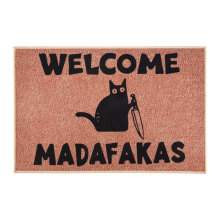 Dark Cat Welcome Madafakas Full Print Doormat Fun Home Decor Kitchen Bathroom Give People Gifts