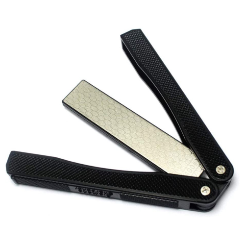 Double Sided Diamond Sharpener, Handheld Fine Coarse Diafold Blades Sharpening Stone 400/600 Grit Black 2