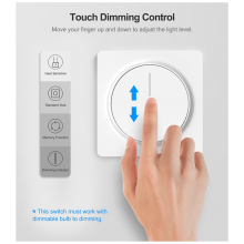 Interruttore dimmer intelligente Tuya Wi-Fi, interruttore a parete con pannello dimmer touch 100-240 V, adatto per la casa