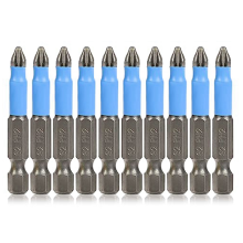 Zestaw 10 wierteł magnetycznych z głowicą antypoślizgową, trzpień sześciokątny 1/4 cala, 2 cale/50 mm