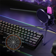 Mikrofon USB SF666R RGB Condensador Gaming do studia nagrań podcastów, streamingu, laptopa, komputera stacjonarnego