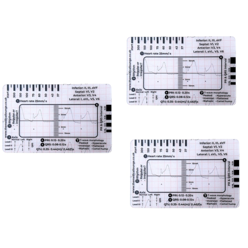 ECG 7 Step Ruler, Ruler Plastic Measuring Tool, for ECG/EKG Interpretation 2