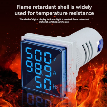 LED Digital Voltmetro Amperometro Hertz Meter AC6-500V Luci di segnalazione Tensione Corrente Frequenza Indicatore Tester Rosso