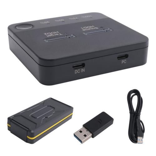 M.2 Duplicator Dual Bay SSD Enclosure External Hard Disk Docking Station with Clone for M2 HDD Reader