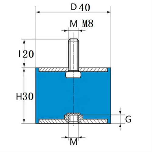 4Pcs M8 Thread with Studs 40mm x 30mm Cylindrical Rubber Mounts, Vibration Isolators Steering Damper 2