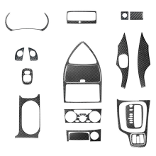 Für Celica 2000–2005, komplettes Innenausstattungsset aus Kohlefaser, Verkleidung, Dekoration, Aufkleber, Zubehör – 18 Stück