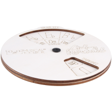 Strumento melodico in legno, cerchio delle quinte per musicisti, per trovare facilmente le combinazioni di accordi. (Bianco)