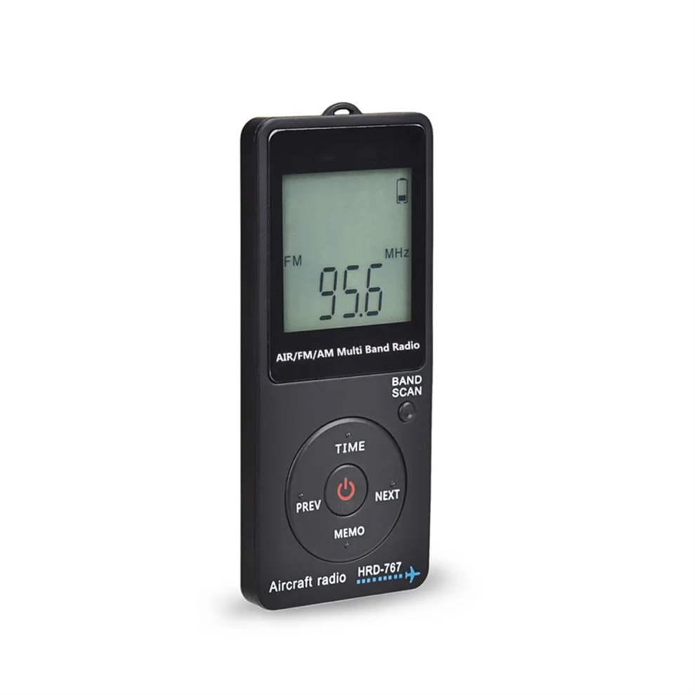 767 Mini Pocket Radio Aircraft Band Receiver Portable Radios Lcd Display Lock Button Fm/Am/Air With Earphone 4854061037040