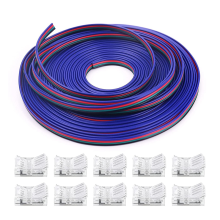 Cavo LED RGB da 16,4 piedi 22 AWG 4 pin con connettore a striscia calibro 4 colori per strisce 3528 5050